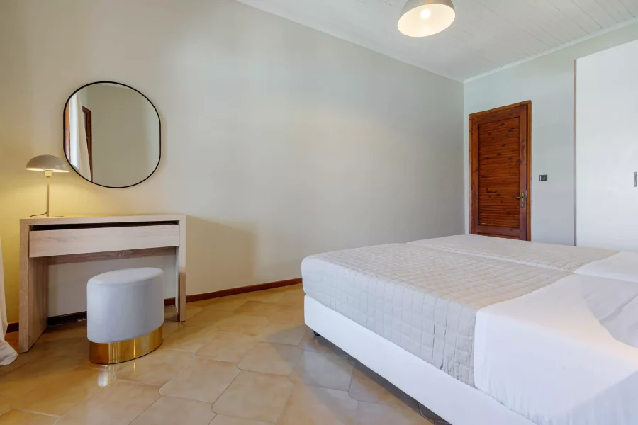 kamari apartments corfu acharavi apartment 4pax kitchenette evening
