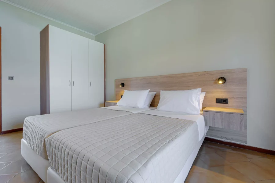 kamari apartments corfu acharavi apartment 4pax living area evening