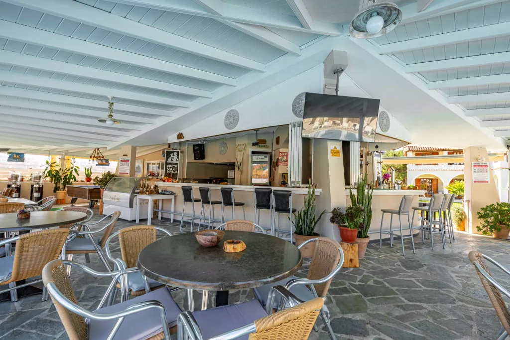 kamari apartments corfu acharavi restaurant terrace tables